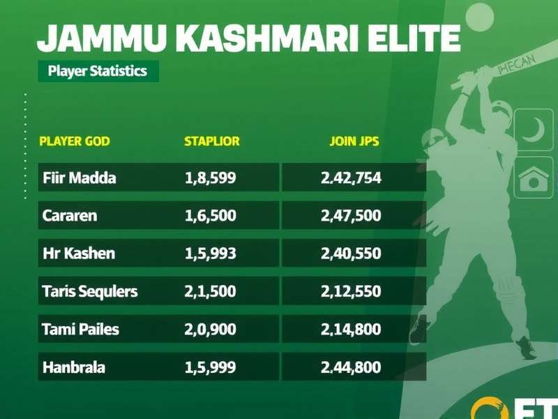Jammu Kashmir Elite Player Statistics
